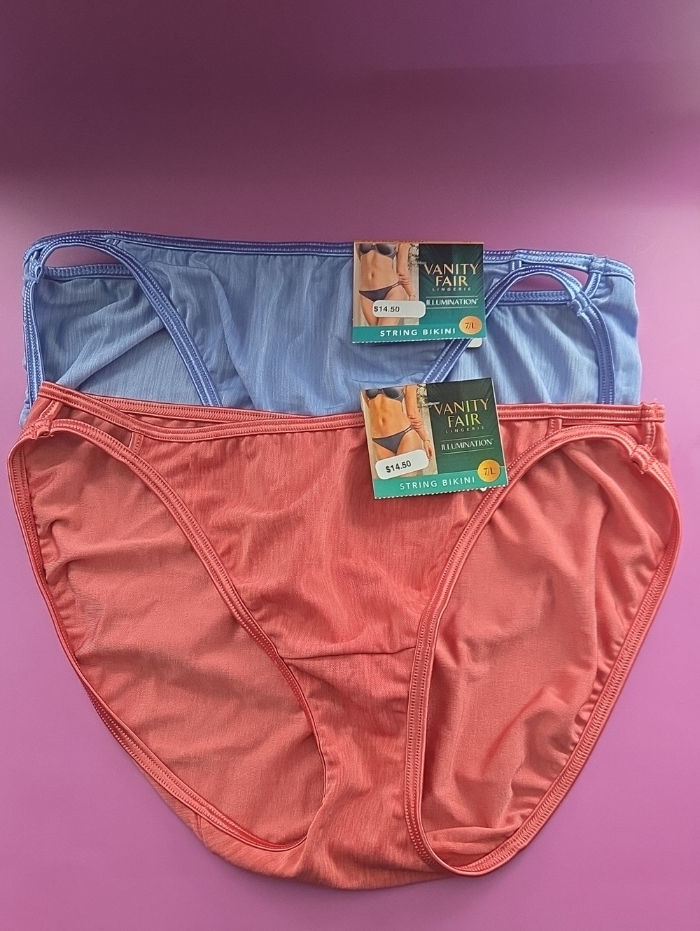 Vanity Fair Illumination  String Bikini Panties - Set Of 2 Size 7 L